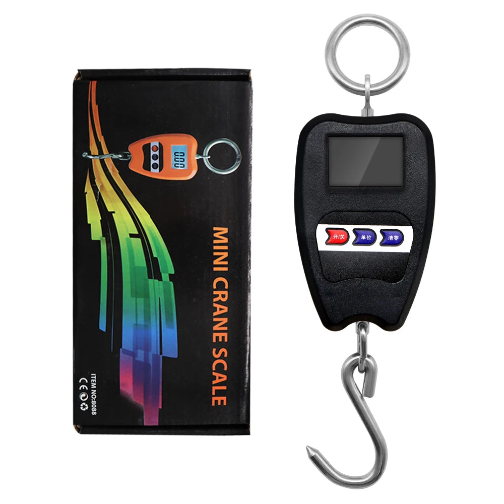 200kg/50kg Hanging Scale Digital Backlight Electronic Scales Fishing Weights Pocket Scale Luggage Crane Scale