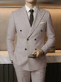 Men'S Slim Fit 2pcs Suit Double Breasted Business Wedding Prom Tuxedo Suits Blazer & Pants Set