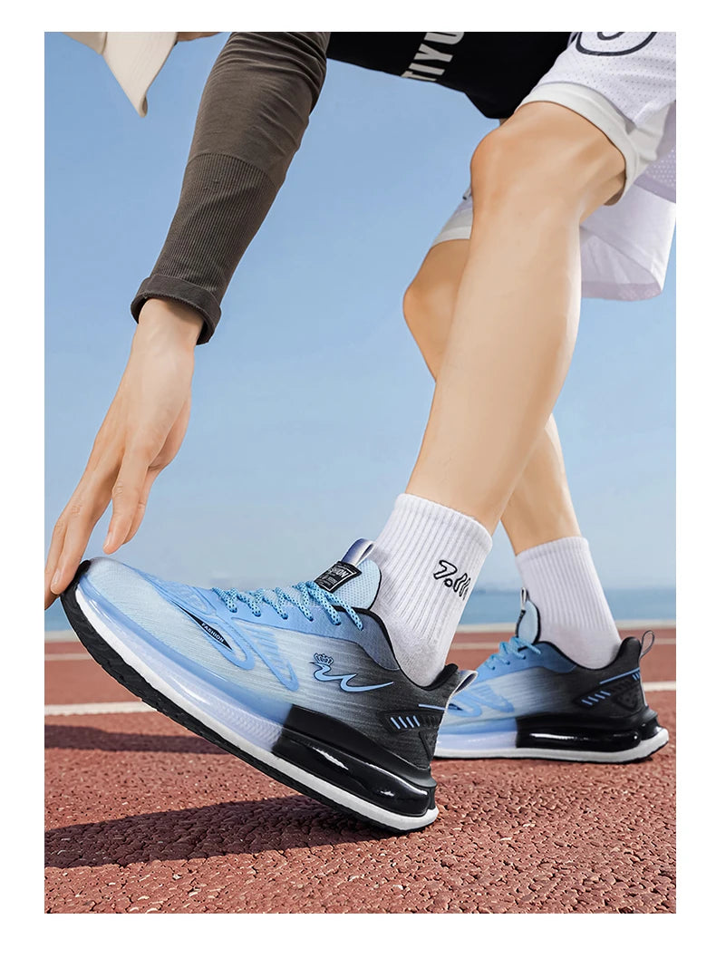 Men's breathable casual sneakers four seasons new soft sole non-slip lightweight racing outdoor running shoes speed sports shoes