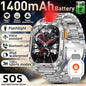 New Rugged Military Smart Watch Men 1400 mAh battery 2.01inch Bluetooth Call Health monitoring device LED flashlight Smart watch