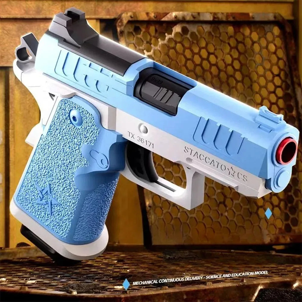 2011 G17 Shell Throwing Blowback Toy Gun Continuous Firing Empty Hanging Pistol Outdoor CS Game Shooting Toy for Kids Adults