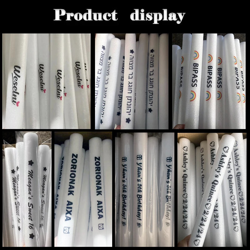 30/40/60/80/100/120Pcs RGB LED Glow Bulk Party Supplies Colorful Glow Sticks Foam Stick Cheer Tube Dark Light Birthday Wedding
