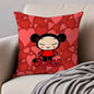 Kawaii P-Pucca Anime Cushion Cover Pillowcase Anti-dustmite Invisible Zipper Short Plush Sofa Cushion