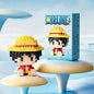 New ONE PIECE Sun God Nika Luffy Micro Action Block Chopper Ace Buggy 3D Anime Model Assembly Mini Bricks Figure Toys For Gift