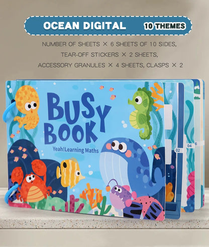 Busy Book for Kids Quiet Book Sticker Montessori Early Educational Toy Toddlers Matching Puzzles Game Baby Learning Toys Gifts
