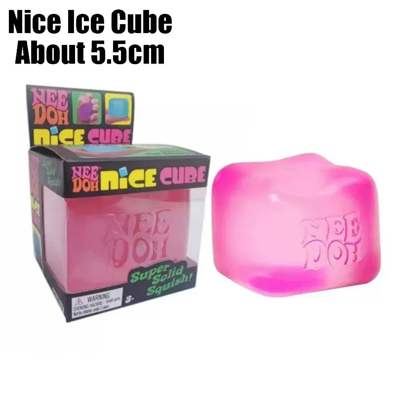 Needoh Nice Cube Transparent Maltose Solid Slow Rebound Squish Toy Stress Squeeze Fidget Relief Desktop Anxiety Release Gift