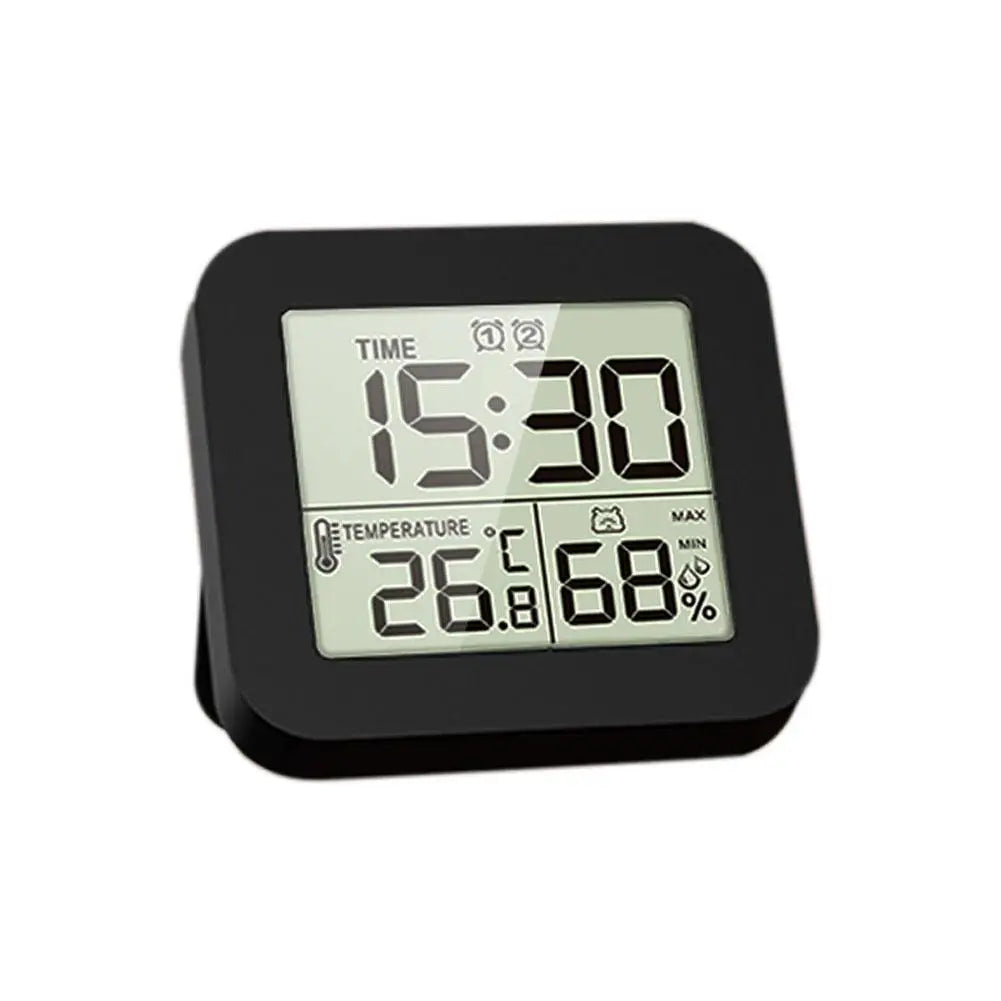 LCD Digital Alarm Clock Waterproof Bathroom Shower Timer For Cooking Shower Timer Temperature Humidity Display Hanger