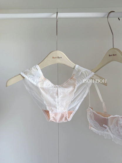 YEMOMO French Style Lace Half Cup Bra Set Wireless Push Up Boost Bust Lift Anti Sagging Elegant Comfortable Lingerie Set Ladies