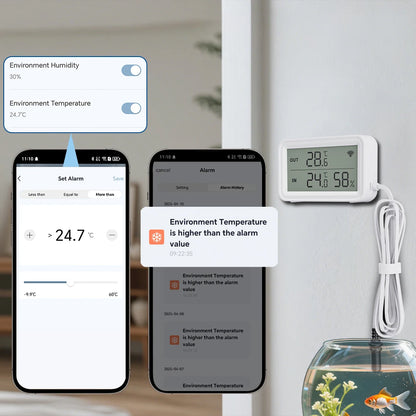 Tuya WiFi Zigbee Temperature Humidity Sensor With External Probe for Smart Home APP Remote Control Work with Yandex Alexa