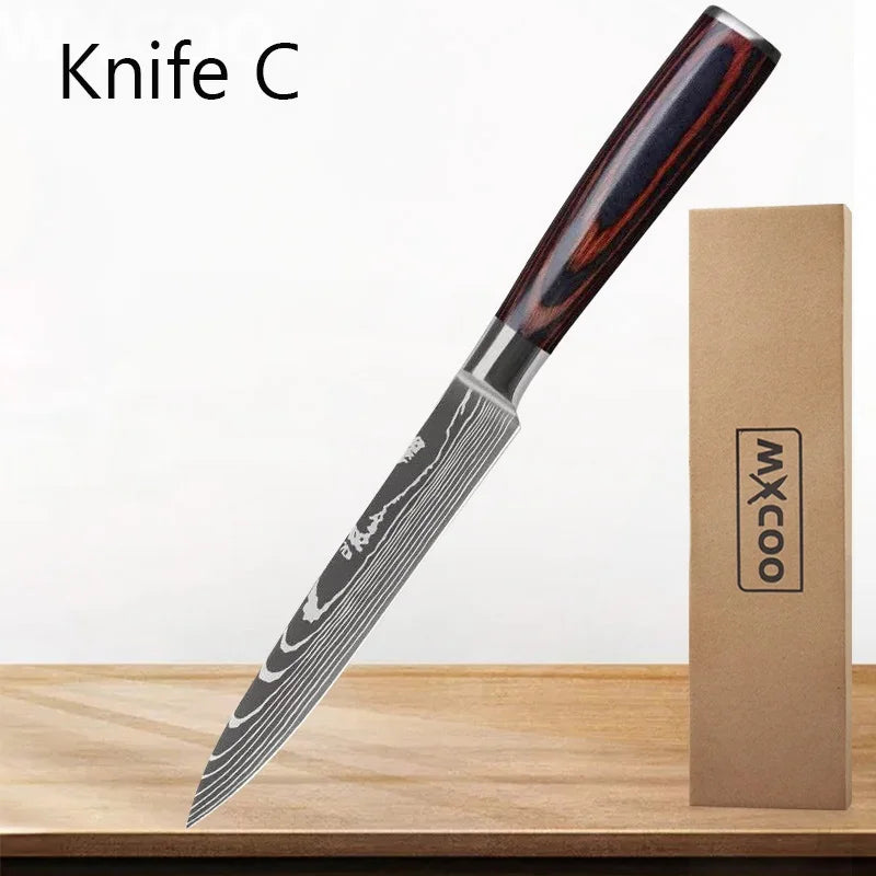 WXCOO Boning Knife Professional Kitchen Knives Stainless Steel Knife Paring Cooking Knives Fruit Peeling Meat Cleaver Knife