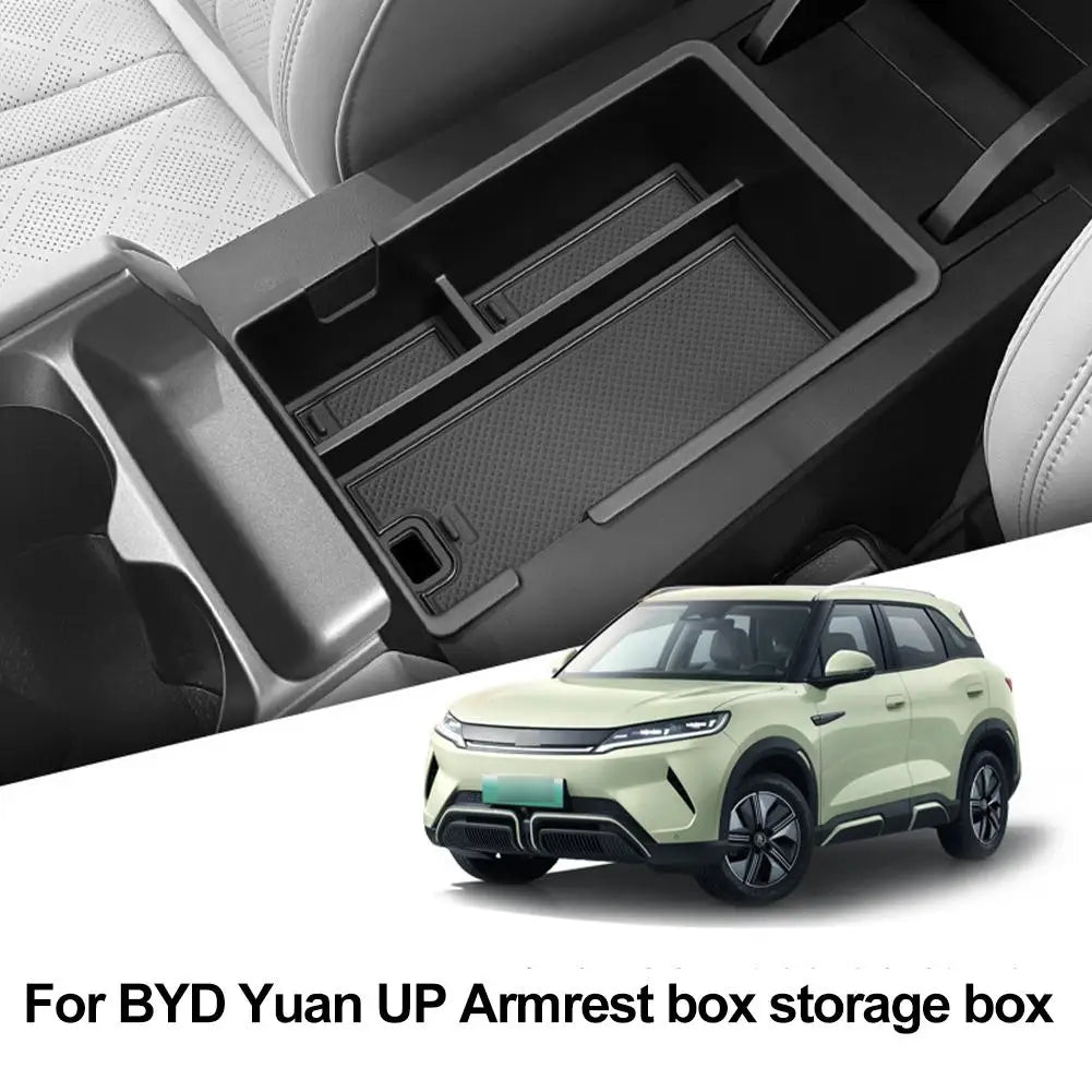 Armrest Box Storage Tray For BYD Yuan Pro Yuan UP ATTO 2 EV 2024 2025 Non-slip Armrest Storage Box Car Interior Accessories V9M5