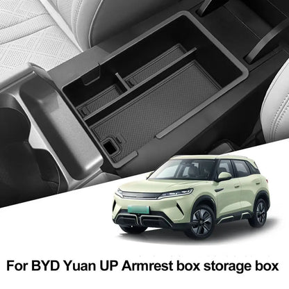 Armrest Box Storage Tray For BYD Yuan Pro Yuan UP ATTO 2 EV 2024 2025 Non-slip Armrest Storage Box Car Interior Accessories V9M5
