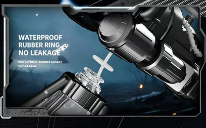 Gatling Rotating Electric Water Gun with Light-Up High Speed Continuous Shooting Powerful Water Blaster Summer Outdoor Toy