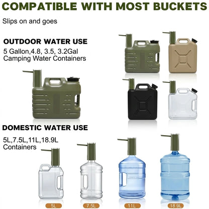 Auto Touch Water Pump for 5/4.8/3.5/3.2Gal, Foldable Faucet, Camping/Hiking/Outdoor, USB-C, Leakproof Lightweight