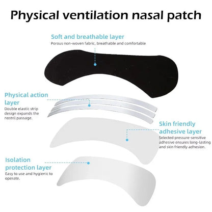 Black Nasal Breathing Strips Stop Snore Anti Snoring Patches Easier Better Breathe Health Care Sleeping Aid Decive