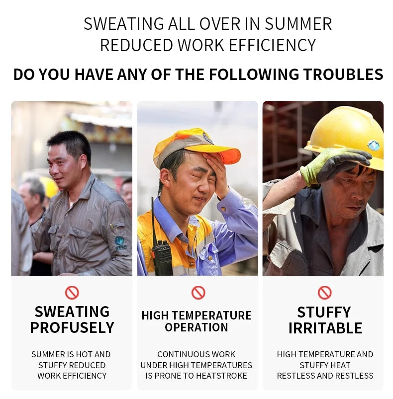 Summer Air-Conditioning Workwear with Fan Cooling, Outdoor Temperature-Reducing Breathable Vest with 4 Fans and Super Large Airf