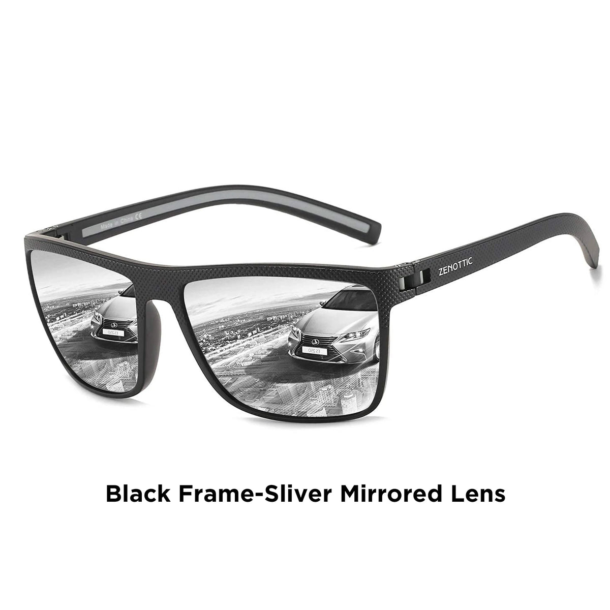 ZENOTTIC Retro Polarized Sunglasses for Men Lightweight TR90 Frame UV400 Protection Square Sun Glasses Night Vision Goggles