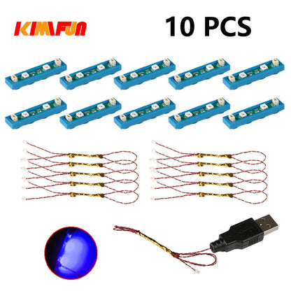 10PCS 0.8mm Pin RGB LED For LEGO Building Blocks USB Lamp DIY Street Light City Electric Decorate 1X1 Brick Compatible All Brand