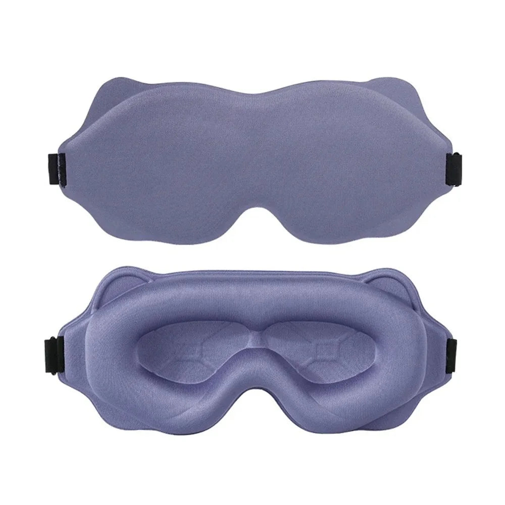 Adjustable 3D Contoured Sleep Mask Breathable Light Blocking Eye Shade Non Pressure Blindfold for Travel Night Sleeping Rest