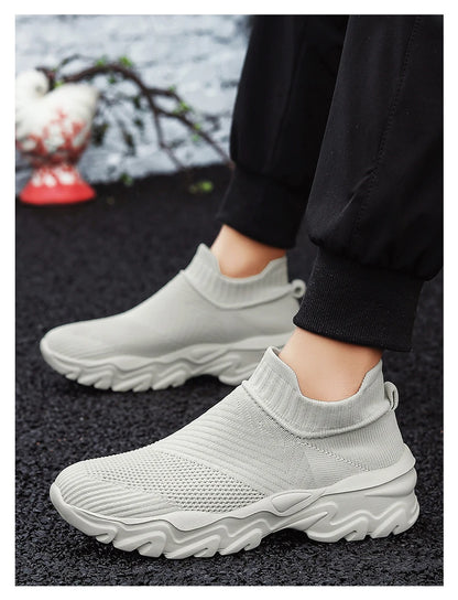 Men'S And Women'S Sneakers Mesh Breathable Lightweight High-Top Running Tennis Shoes Comfortable Outdoor Pair Naked Boots