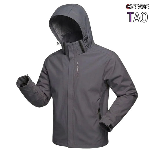 Men Lightweight Windproof Waterproof Hooded Jacket Zipper Raincoat Outdoor Hiking Cycling Climbing Work Coat Tracksuit Outerwear