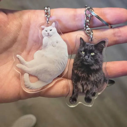 Custom Printed Dog Cat Pet Photo Keychain Personalizd Acrylic Keychain Custom Logo Keychain Full Color Logo Printing on Keychain