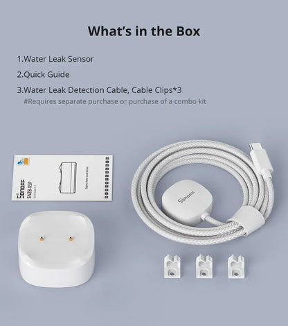 SONOFF SNZB-05P Water Leak Sensor With Detection Cable 5-Year Battery IP67 Waterproof Smart Alarms Works With Alexa Google Home
