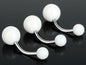 5pcs/lot Black White Sexy Belly Bars Body Piercing Button Ring Navel Barbell Jewerly Lip Piercing Unisex Fashion Jewelry