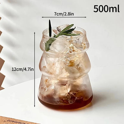 1/6pcs Japanese Glass Cup Milk Coffee Glass Mug Transparent Mug Beer Ins Water Drinking Cup Kitchen Accessory Water Glass Cups