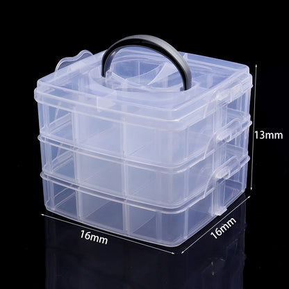 1 Pc Plastic Jewelry Box 5-28 Compartment Slot Organizer Storage Beads Container Adjustable Jewelry Storage Box Rectangle Case