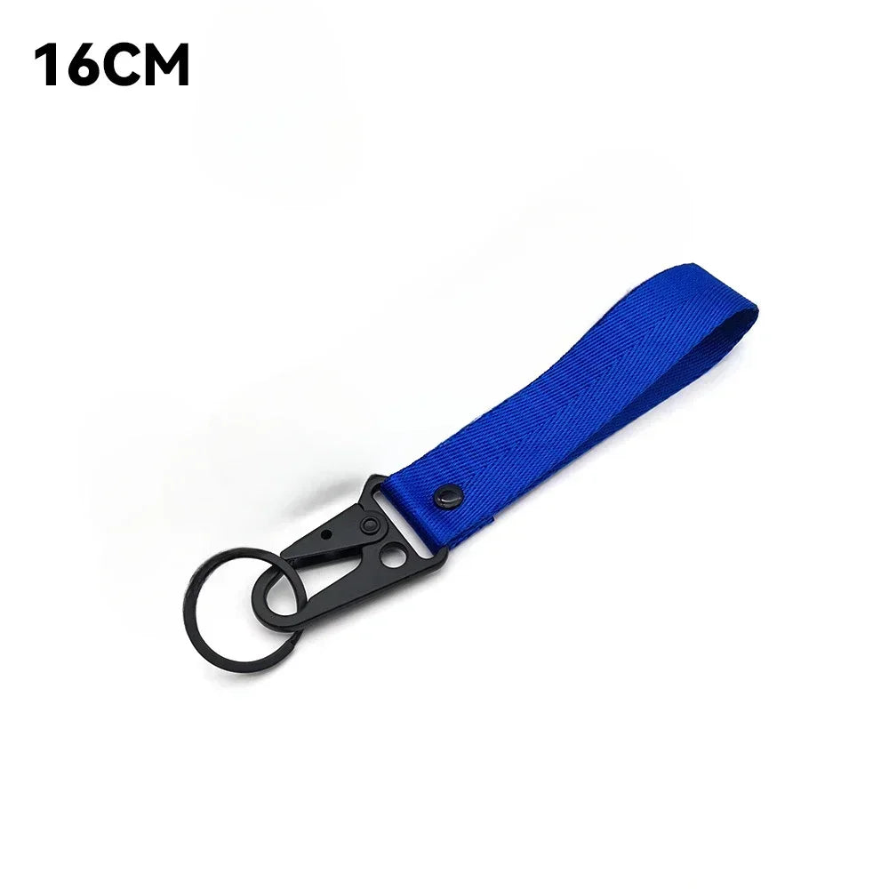 Custom Logo Ribbon Fabric Keychain for Motorcycle Personalize Eagle Beak Motor Car Key Chain Ring Men’s Women’s Webbing Keyring