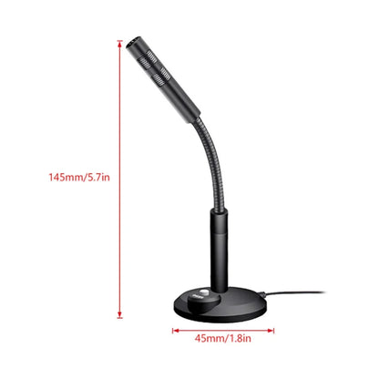 Mini 3.5mm Studio Microphone USB Desktop Wire Gaming Mic Speech Mic Stand Holder For PC Notebook Podcast Recording Studio