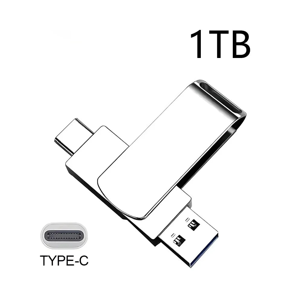 Metal Pendrive 2TB USB 3.0 Type-C Interface High Speed Pen Drive 8TB 4TB Large Capacity Mechanical Style Memoria USB 16TB U Disk