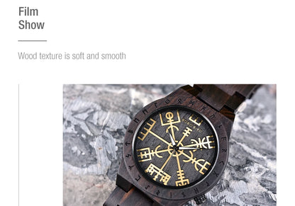 BOBO BIRD Wood Watches Relogio Masculino Watch for Men Viking Warriors Symbol Relojes Para Hombre часы мужские Logo Custom