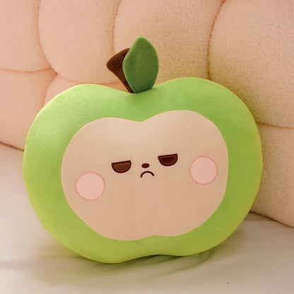 Squishy Red or Green Apple Plush Toy Pillow Stuffed Soft Fruit Apple Doll Cute Huggable Pillow Kids Christmas Birthday Gift