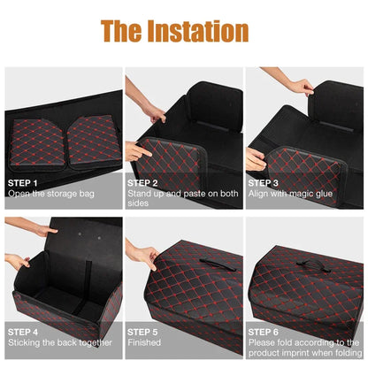 Multipurpose Collapsible Car Trunk Storage Organizer With Lid Portable Car Storage Bag Car Trunk Organizer