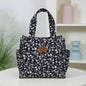 New floral print thickened fabric handbag, lunch bag, portable lunch box storage bag, zipper design, multifunctional tote