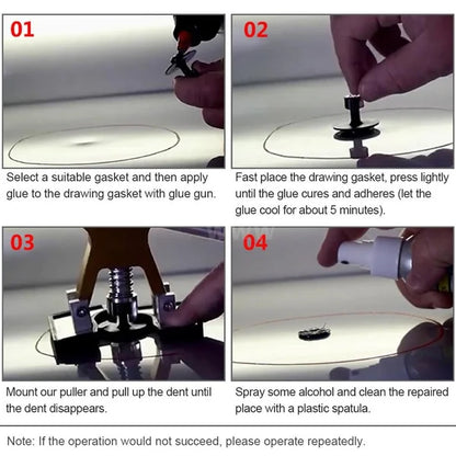 Car Dent Puller Kit Paintless Dent Golden Lifter Suction Cup Bridge Puller Dent Remove Tool Hail Damage Refrigerator Door Repair