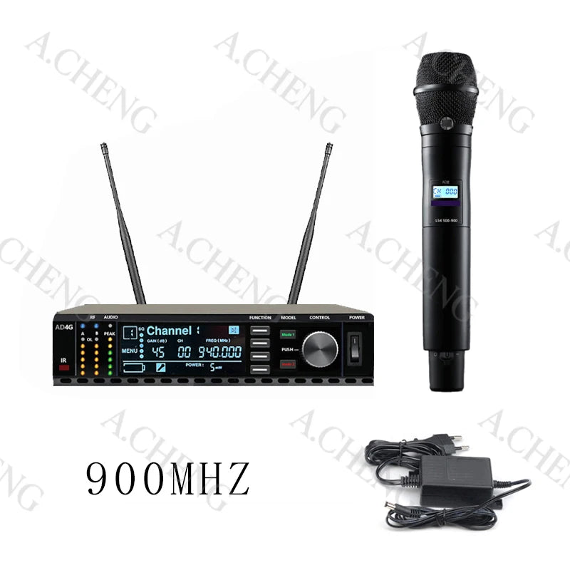 A.CHENG AD4G ksm11 Wireless Microphone System, High Quality Equipment, UHF, Professional, For Stage Performances, Long Distance