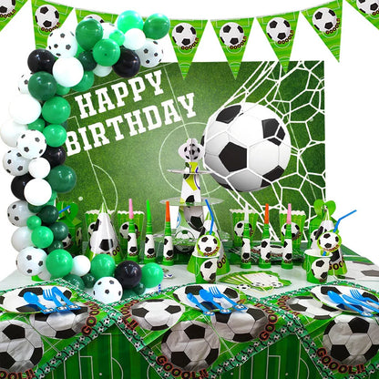 Football Birthday Decoration Party Supplies Tableware Balloons Set Candy Gift Boxes Football Birthday Gifts Kids Birthday Favors
