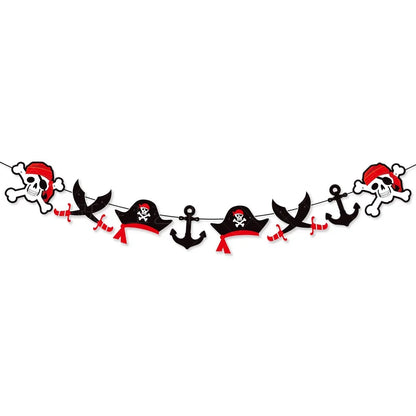 Pirate party napkins plates cups Tablecloths Banner Pirate skull balloon kids Caribbean Pirate themed birthday party decoration