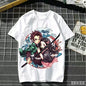 2026 Summer Demon Slayer Nezuko Cherry Blossom Butterfly Print Cotton T-Shirt Adult Kids Casual Loose Breathable Anime Tops Y2k