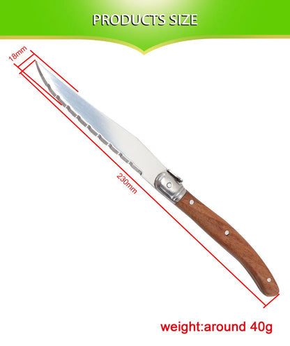 4/6/8P Serrated Steak Knives Set Dinner Knife Cutlery Imitation Steel Table Knife Sharp Handle Cutlery Knife Kitchen Tableware