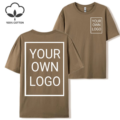 Double Sided Customized LOGO Picture Women T-Shirt Summer Y2K Loose Short Sleeves Comfortable T Shirts Crewneck DIY Tee Tops