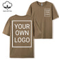Double Sided Customized LOGO Picture Women T-Shirt Summer Y2K Loose Short Sleeves Comfortable T Shirts Crewneck DIY Tee Tops