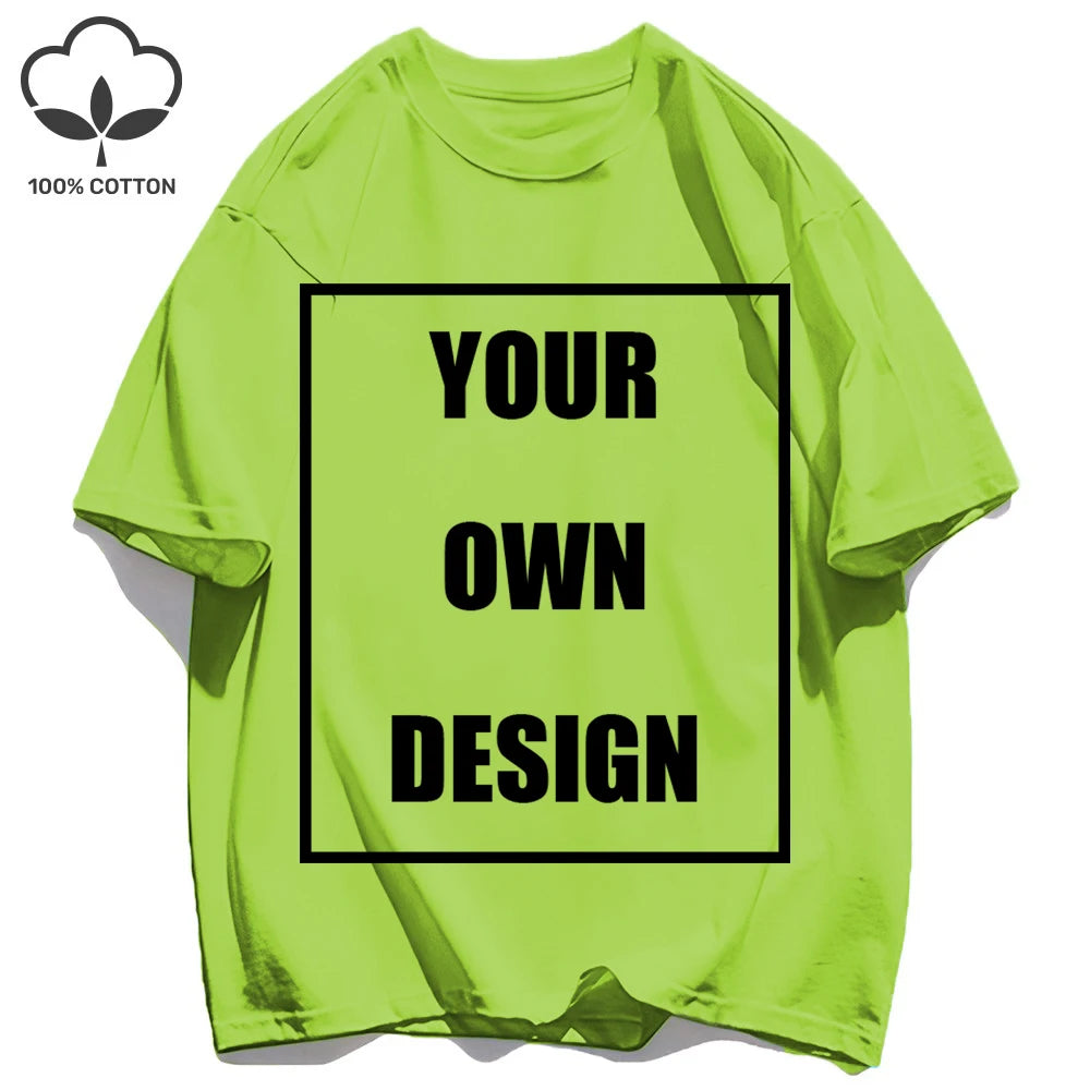 Men's Personalized T-shirt 100%Cotton Tee Custom Shirt Make Your Design Logo Text Men Women Design Your Gift Couple Tshirt