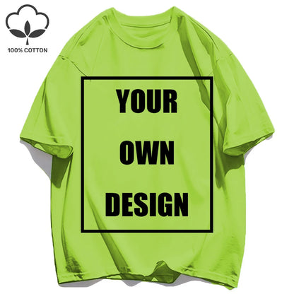 Men's Personalized T-shirt 100%Cotton Tee Custom Shirt Make Your Design Logo Text Men Women Design Your Gift Couple Tshirt