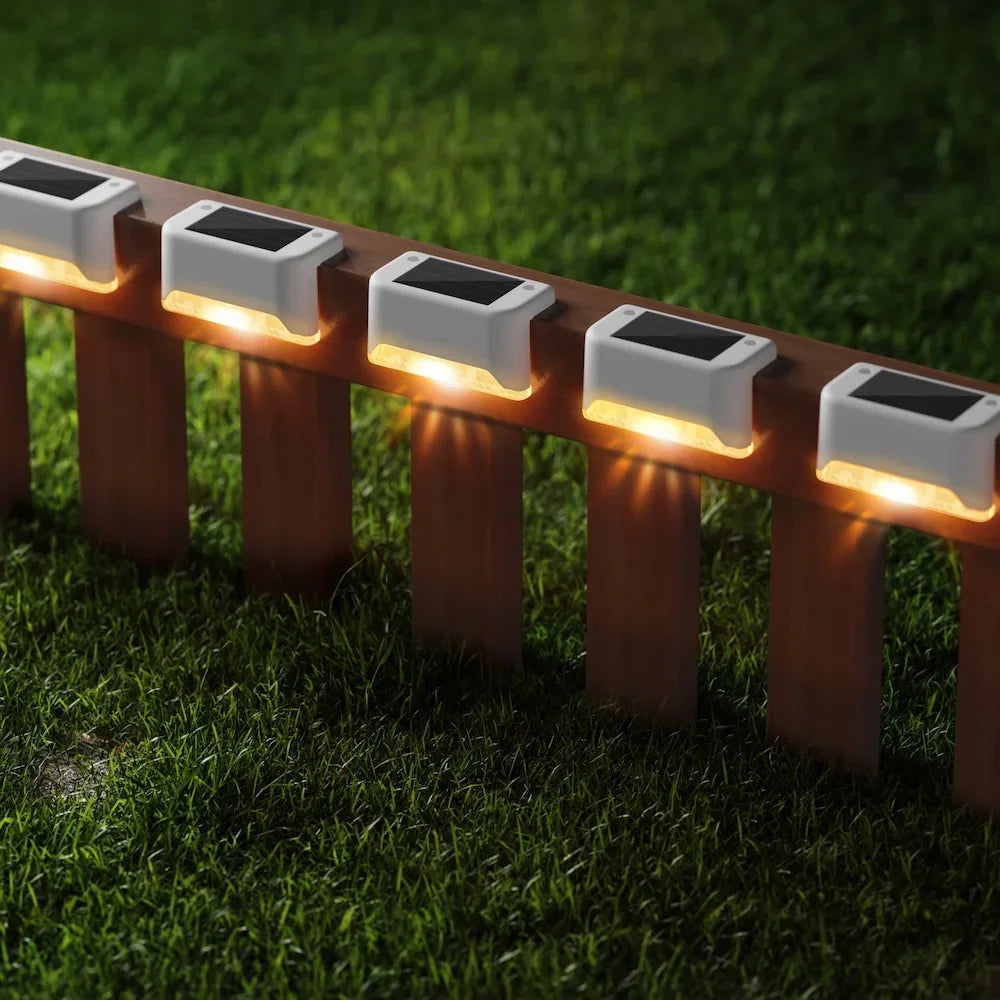 1~20PCs Solar Deck Lights Outdoor Waterproof LED Fence Lights Garden Step Lamp for Patio Stairs Railing Pathway Fences