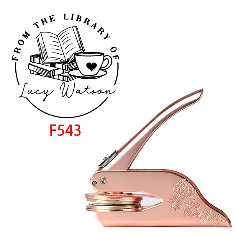 Personalized Book Embossers Custom LOGO Book Embosser Stamps From the Library / Envelope Party Invitation Embossing Stamps DIY