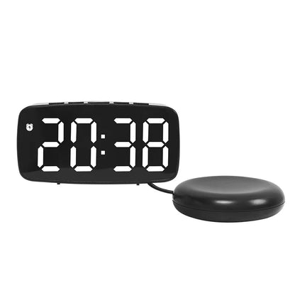 Super Loud Vibrating Alarm Clock LED Table Clock with Brightness Adjustment Desktop Clock for Heavy Sleeper Deaf Hard of Hearing
